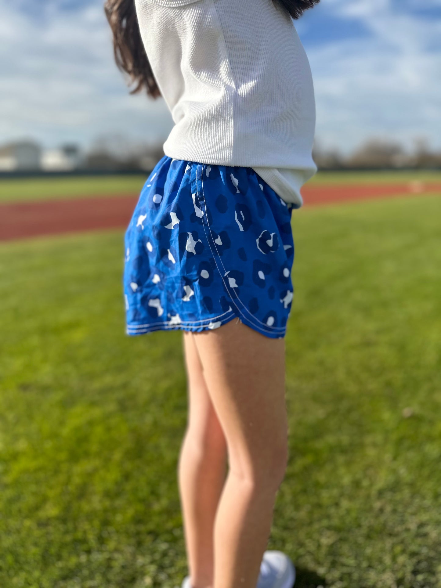 Youth Royal Leopard Athletic Shorts