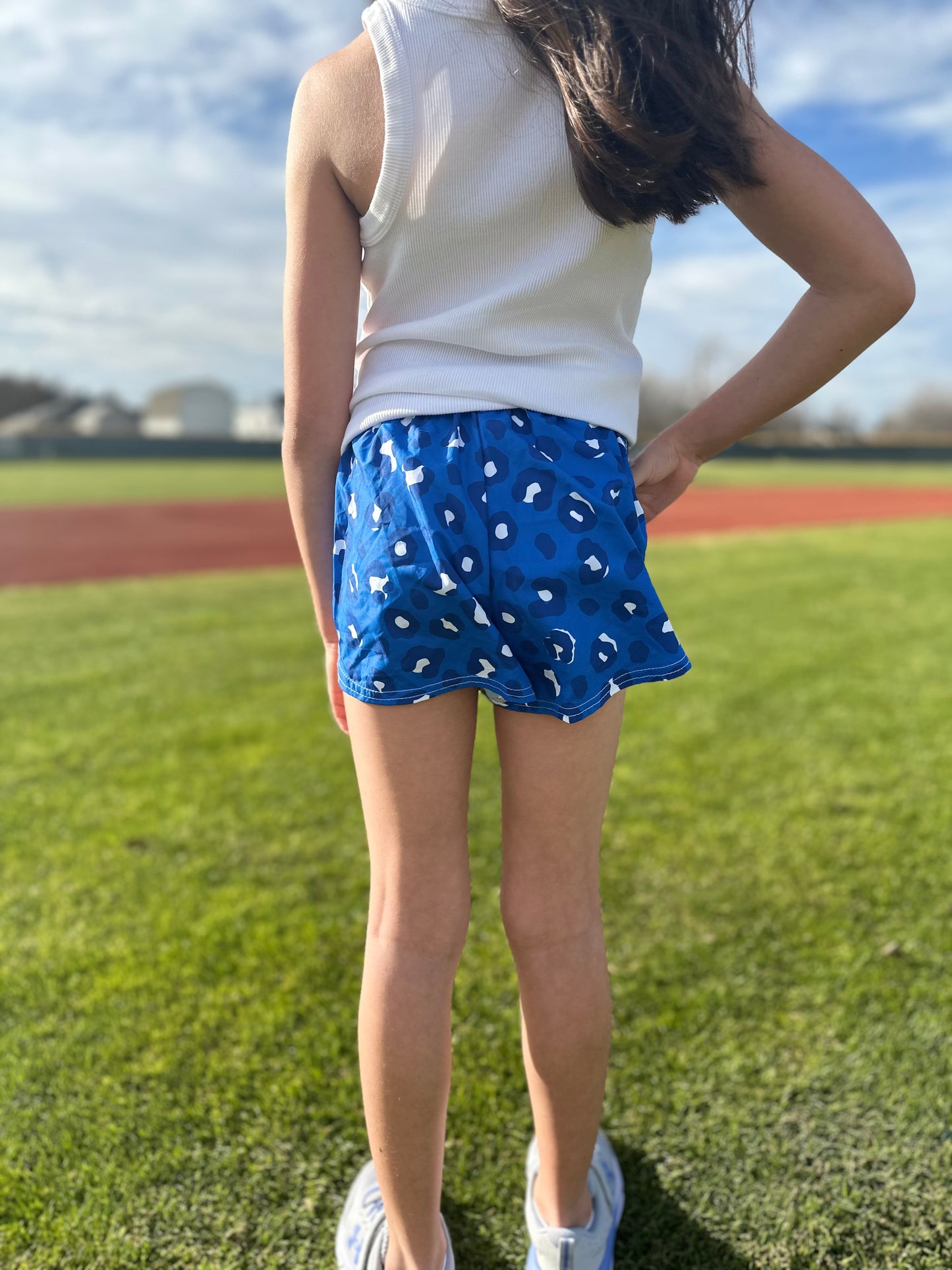 Youth Royal Leopard Athletic Shorts