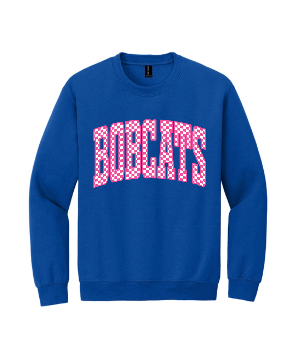 Pink Bobcats Checkered Sweatshirt (pre-order)