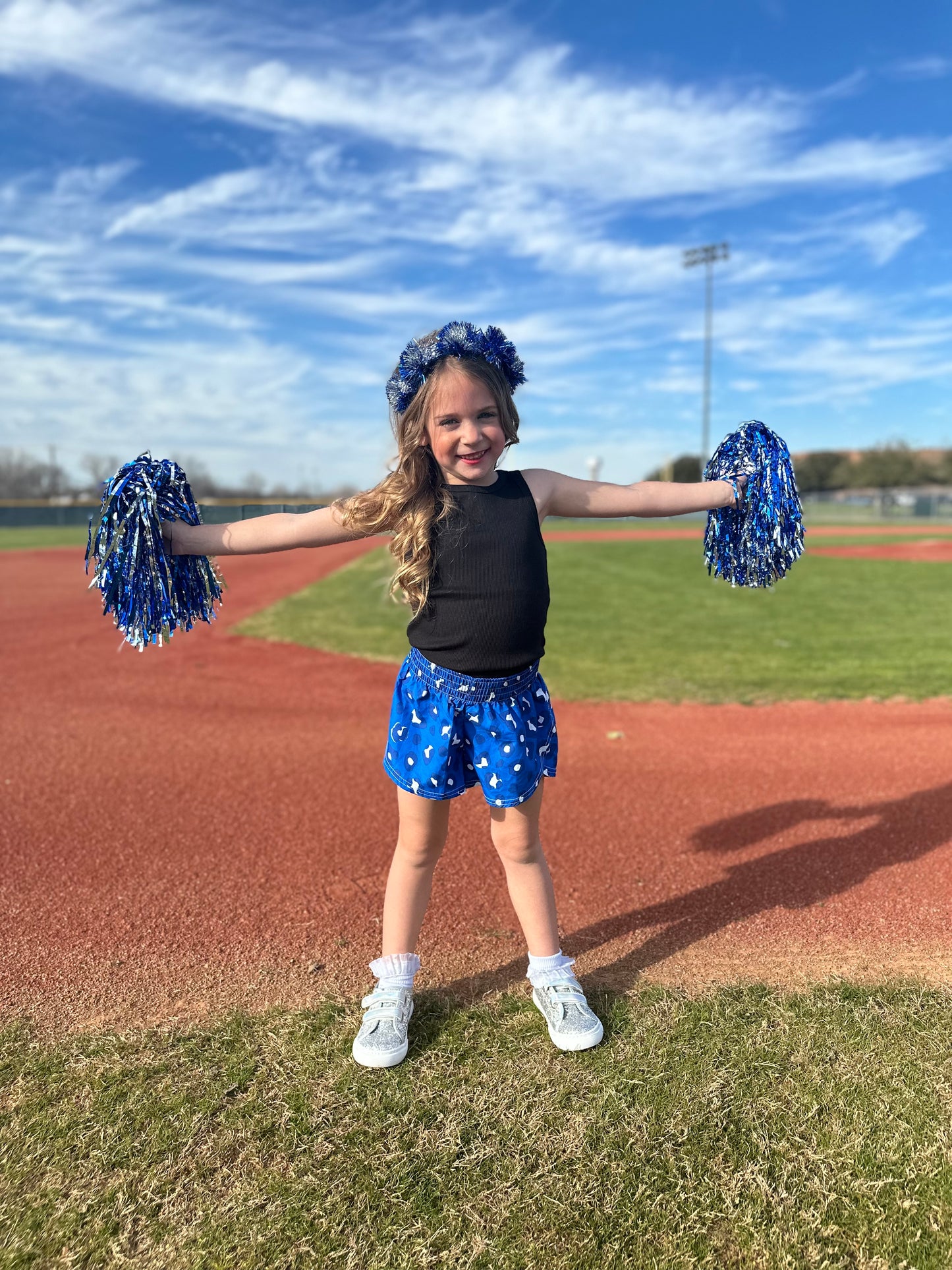 Youth Royal Leopard Athletic Shorts