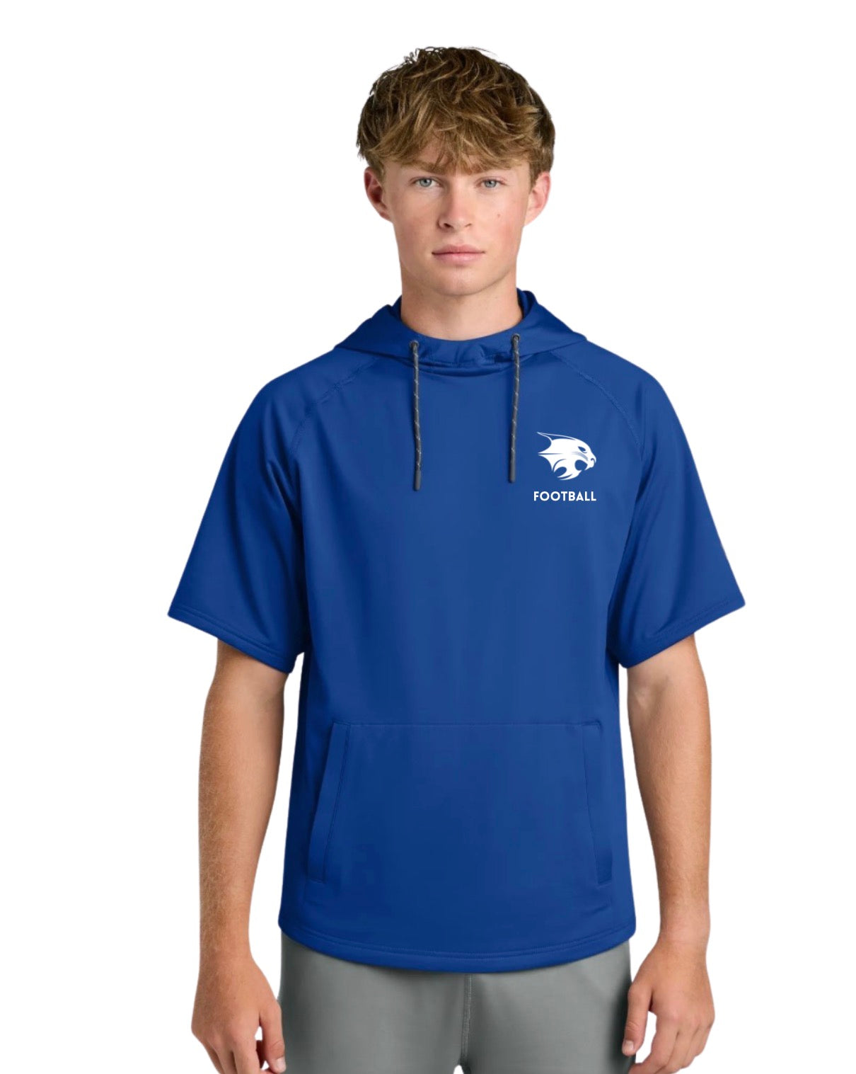 Richardson Bobcat Football Charge Performance Fleece Short Sleeve Hoodie