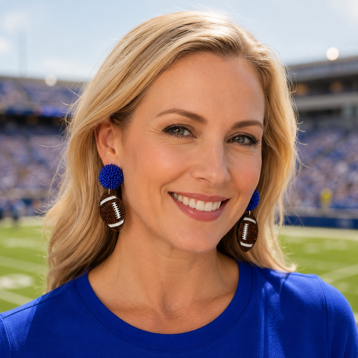 Beaded Football Earrings