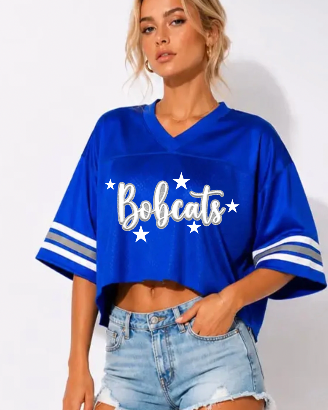 Oversized Mesh Boxy Crop Bobcat Jersey