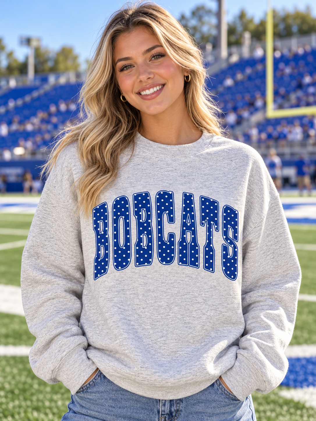Bobcats Polka Dot Tee Sweatshirt