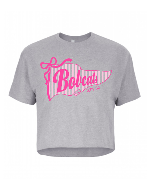 “Pink Out” Bobcats Pendant Cropped Boxy Tee (pre-order)