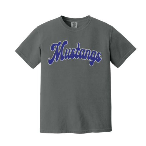 Mustangs Cursive Comfort Colors Tee