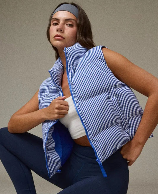 Blue Gingham Vest
