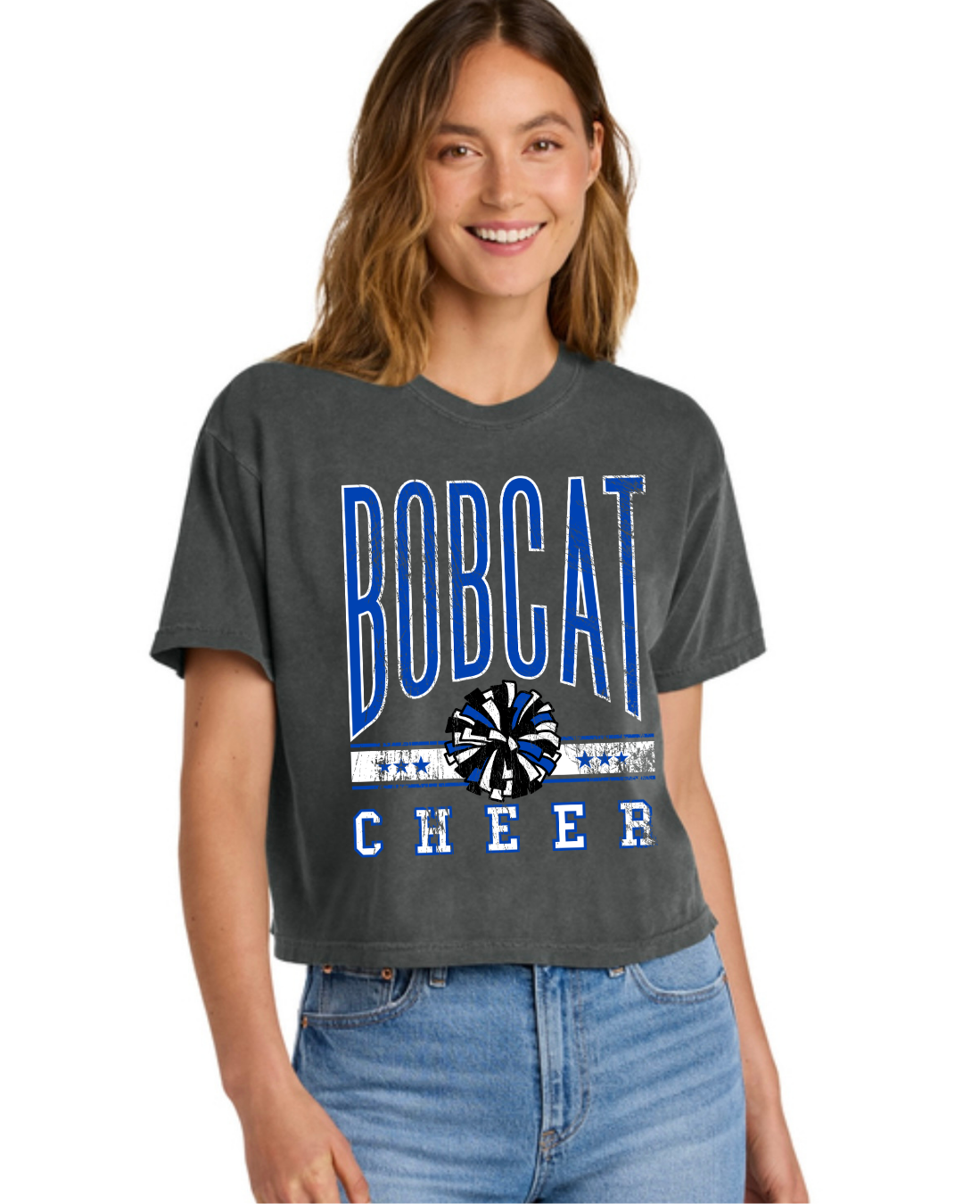 Bobcat Cheer Comfort Colors Boxy Tee