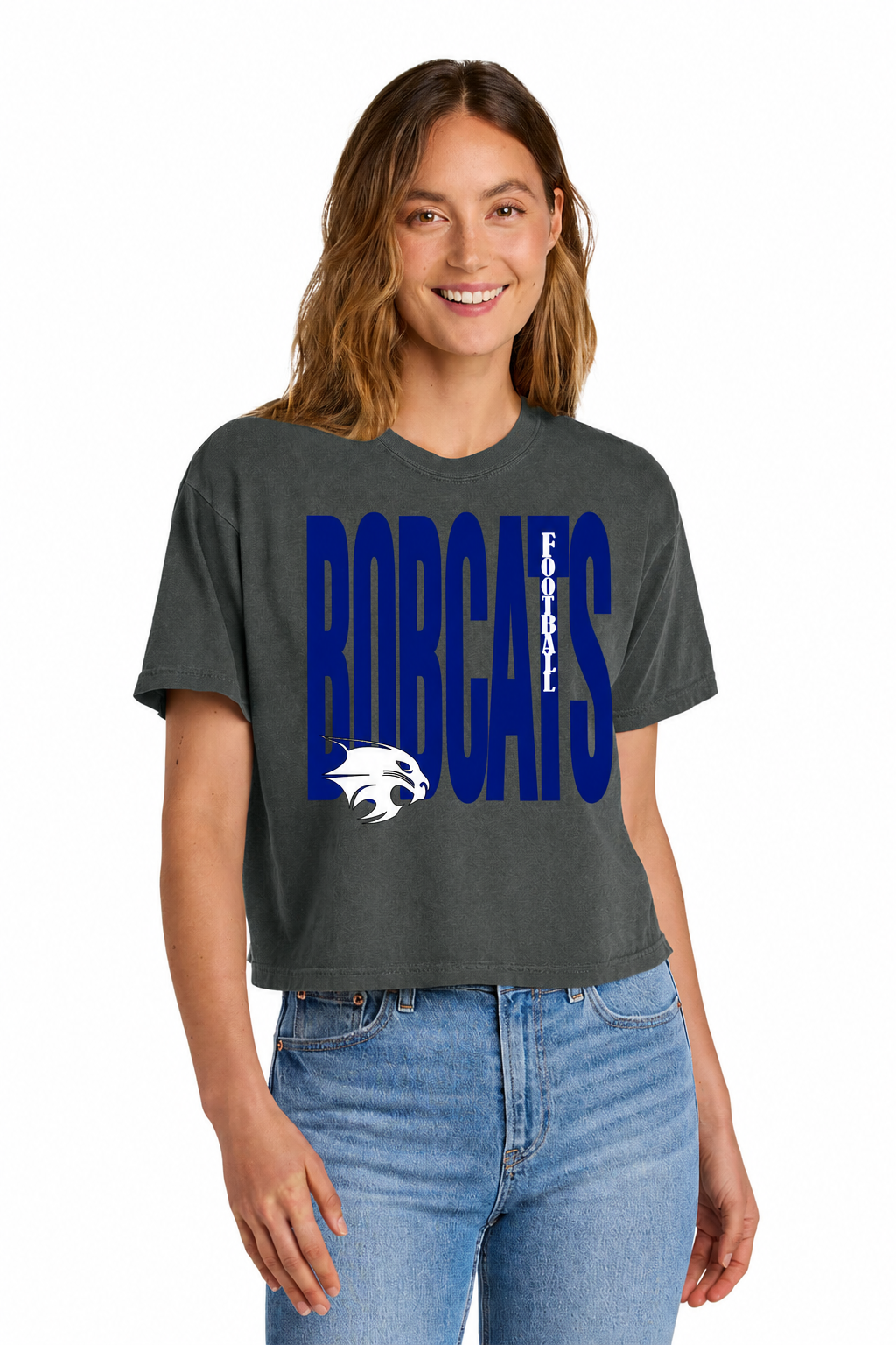 Comfort Colors Bobcats Football Boxy Tee