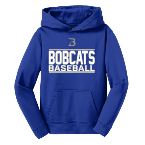 Youth Bobcats Baseball Performance Fleece Hoodie