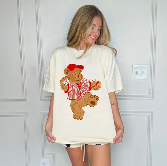 Baseball Bear Comfort Colors Tee
