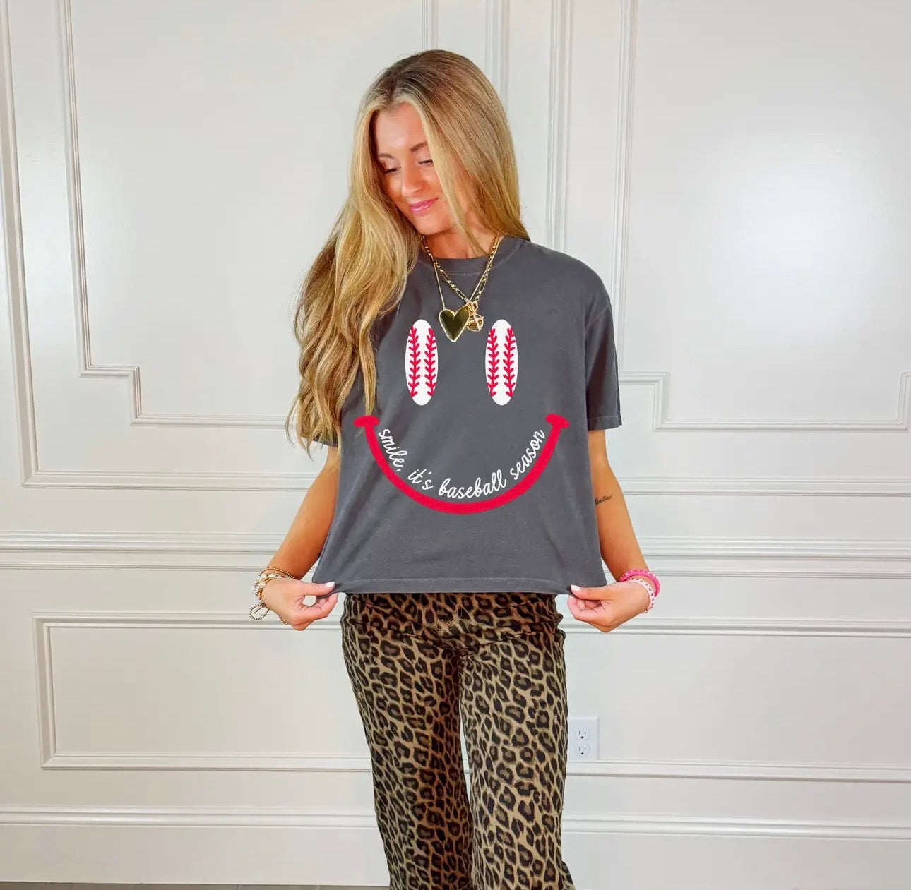 “Smile, It’s Baseball Season” Comfort Colors Boxy Tee