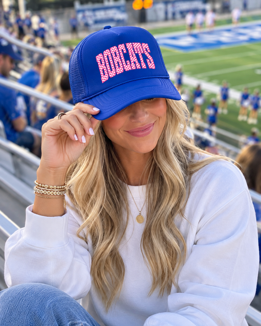 Pink Checkered Bobcats Trucker Hat (pre-order)