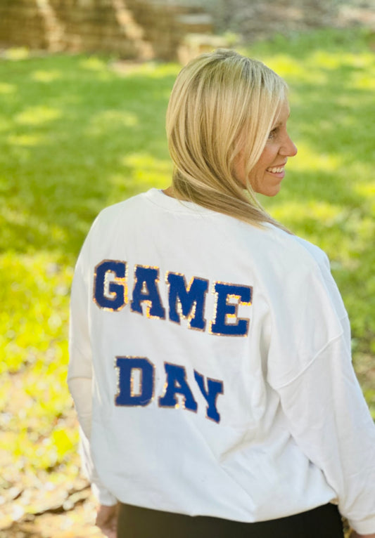 Sequin Fringed Game Day Sweatshirt