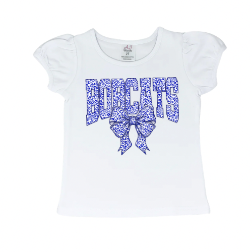Youth Bobcat Bow Ruffle Top