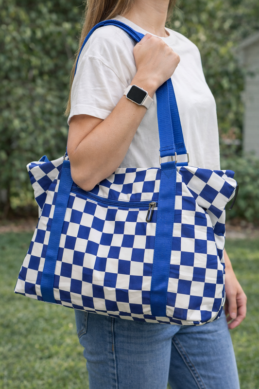 Large Checkered Weekend Bag
