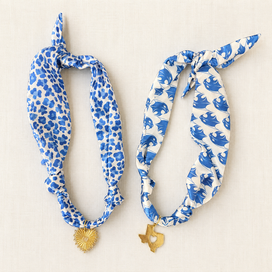 Sparkle Heart Bobcat Scarf Necklace
