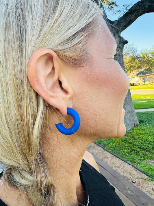 Matte Blue Hoops